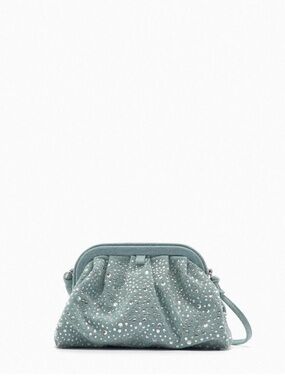 Zara Studded Denim Clutch